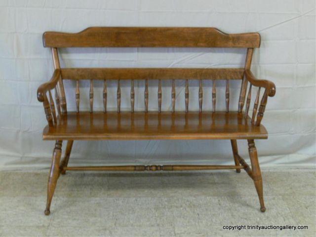 Appraisal: Ethan Allen Maple Deacons Bench - very nice solid hard