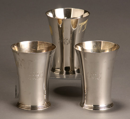 Appraisal: Set of Three George V Silver Beakers Adie Brothers Ltd