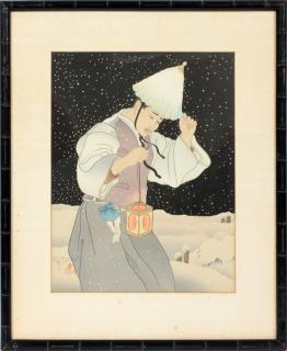 Appraisal: PAUL JACOULET WOODBLOCK PRINT PAUL JACOULET FRENCH - WOODBLOCK PRINT