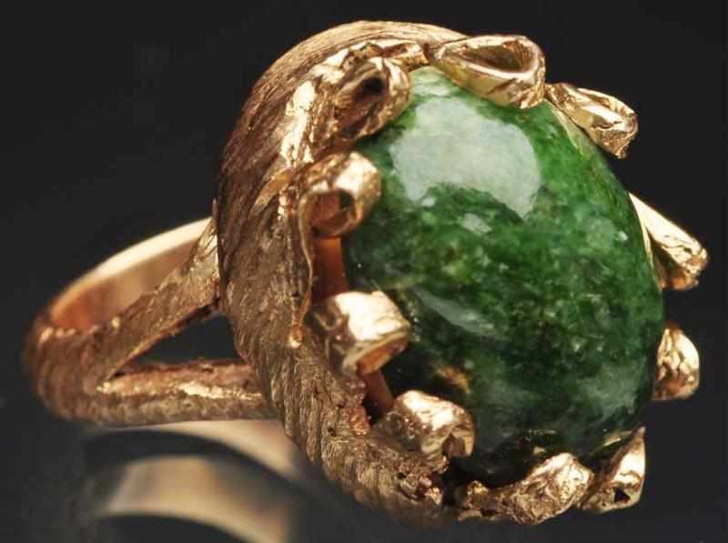 Appraisal: K Y Gold Diamond Emerald Ring One emerald is missing