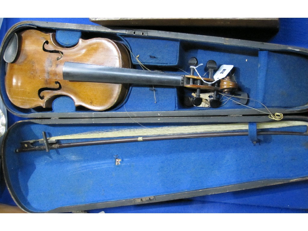 Appraisal: Violin and bow in case