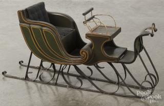 Appraisal: Miniature painted sleigh th c '' h '' w