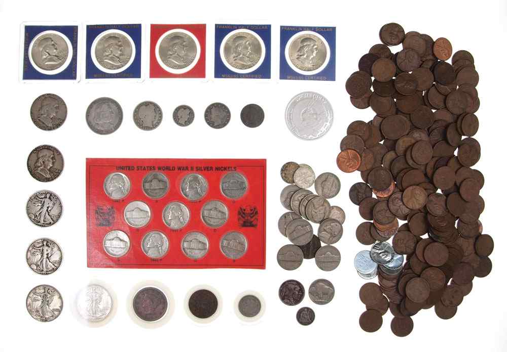 Appraisal: COLLECTION OF US SILVER COINS MORE To include Walking Liberty