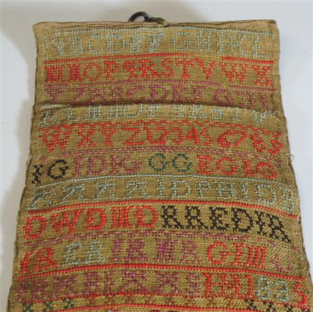 Appraisal: A th century alphabet sampler of tall rectangular form cm