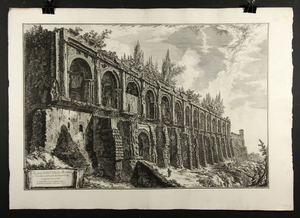 Appraisal: - Piranesi Avanzi della Villa di Mecenate a Tivoli Etching