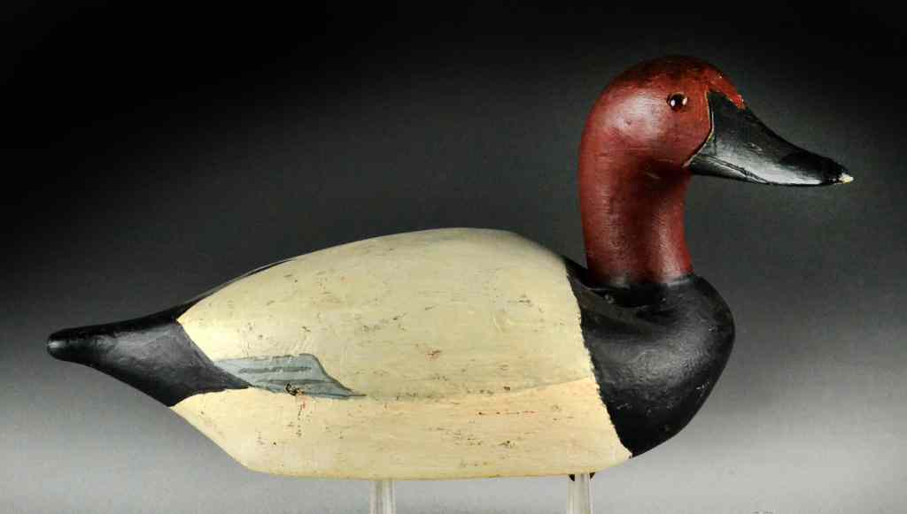 Appraisal: Canvasback Duck DecoyOriginal paint with red glass eyes lead weight