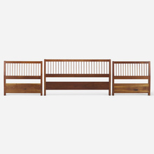 Appraisal: George Nakashima HEADBOARDS COLLECTION OF THREE Nakashima StudioUSAAmerican black walnut