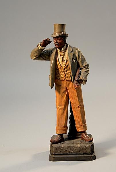 Appraisal: Terracotta Goldscheider black man standing figure Terracotta Goldscheider black man