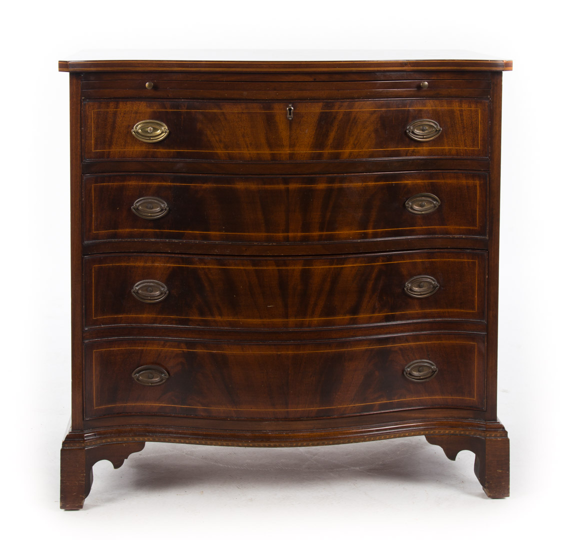 Appraisal: Potthast Bros Federal style mahogany chest Baltimore th century serpentine