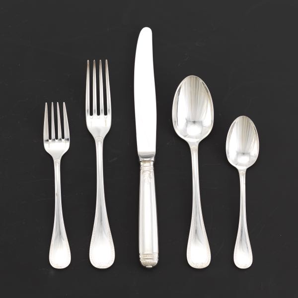 Appraisal: CHRISTOFLE STERLING FIVE PIECE FLATWARE SERVICE FOR EIGHT MALMAISON PATTERN