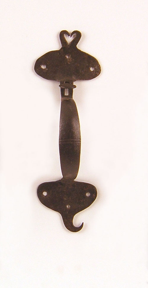 Appraisal: Pennsylvania wrought iron latch with heart shaped terminal h Provenance