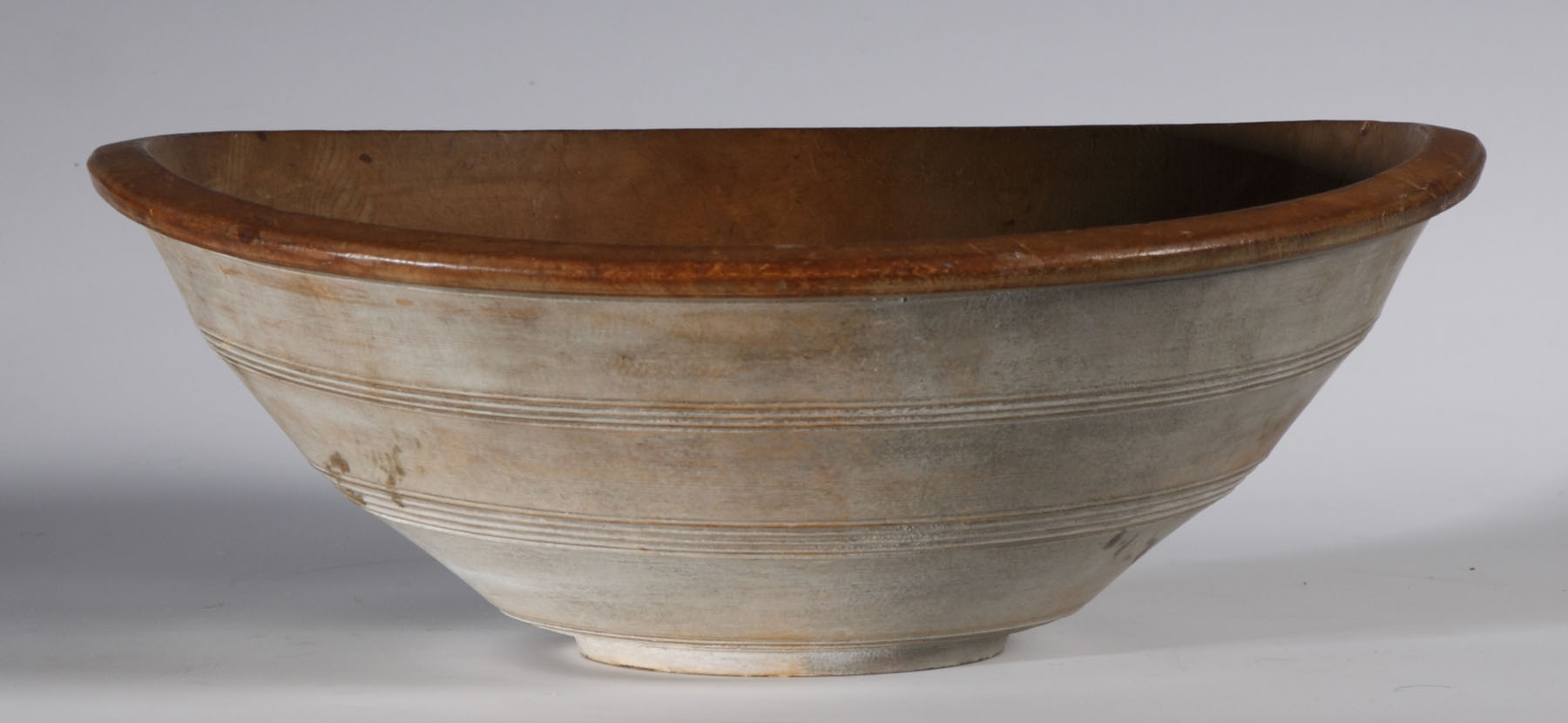 Appraisal: Early th Century Turned Bowl w Molded Edge Condition Original