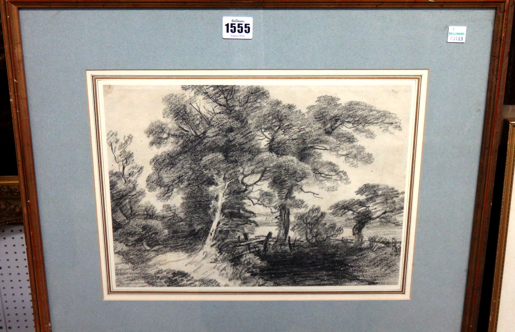 Appraisal: George Frost - Wooded landscape charcoal cm x cm