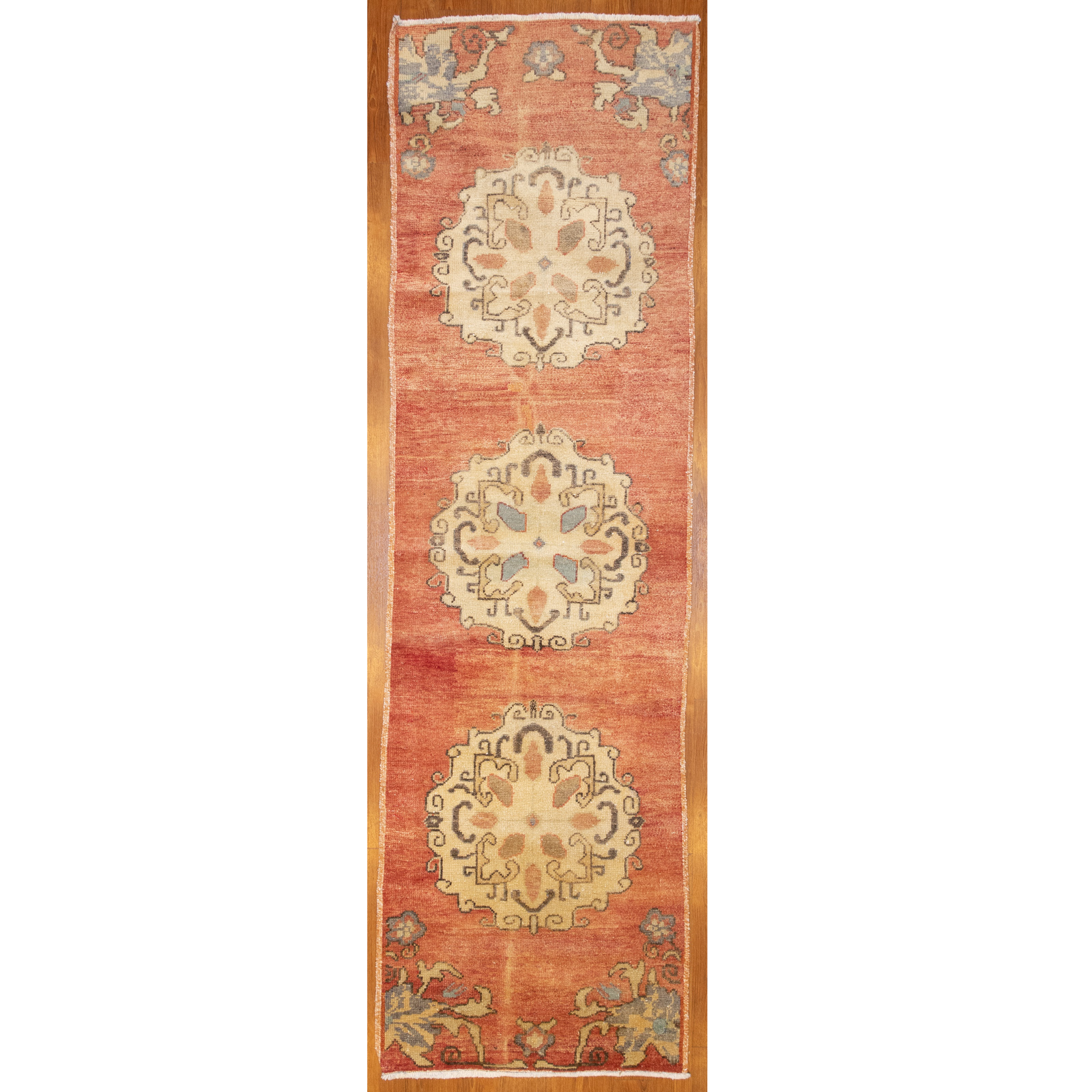 Appraisal: SEMI-ANTIQUE OUSHAK RUNNER TURKEY X Second quarter- th century hand-knotted