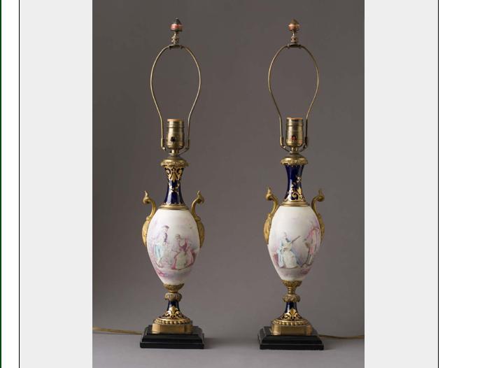 Appraisal: PAIR OF 'SEVRES' PORCELAIN GILT-METAL-MOUNTED VASES SIGNED K PELIT LATE