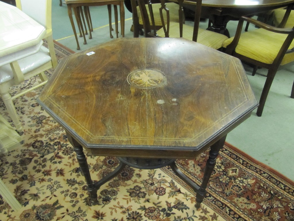 Appraisal: Victorian rosewood octagonal occasional table