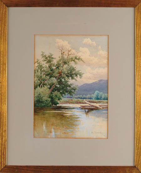 Appraisal: WILLIAM FREDERICK PASKELL American - WILLOW REFLECTION Watercolor shows large