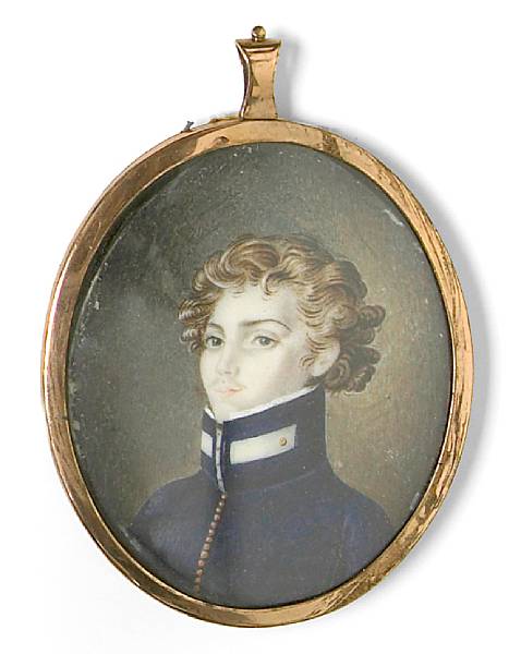 Appraisal: Continental School A portrait miniature of an officer circa On