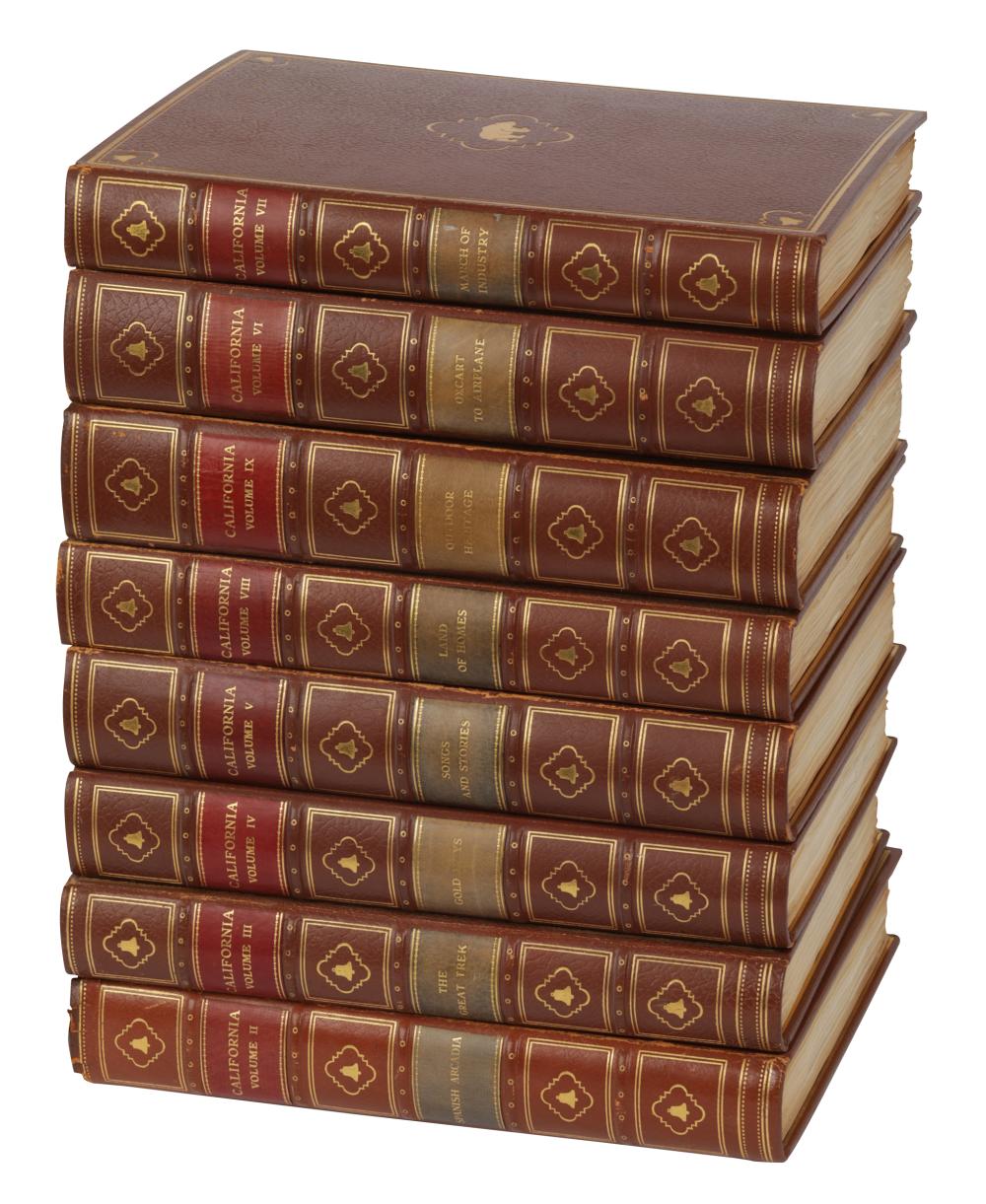 Appraisal: SET OF CALIFORNIA LEATHER-BOUND BOOKSfrom the series California edited by