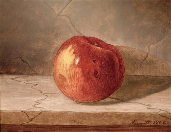 Appraisal: EDWARD CHALMERS LEAVITT American - Apple on a Marble Tabletop