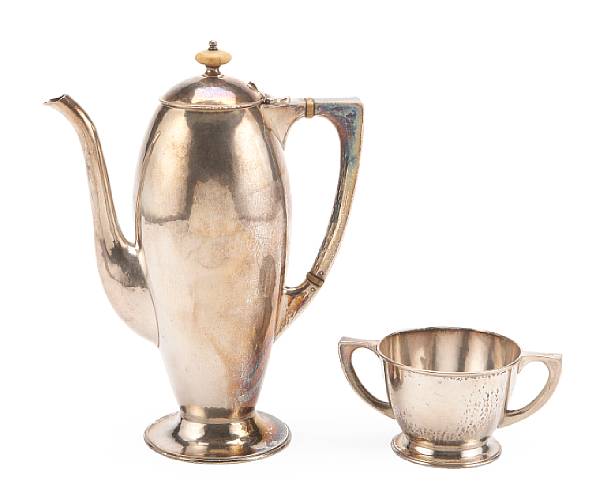 Appraisal: A Kalo sterling partial demitasse set comprising a coffee pot