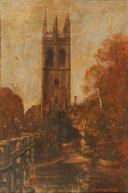 Appraisal: J EDWARD HOMMERVILLE HAGUE Exh - Magdalen Bridge in Autumn