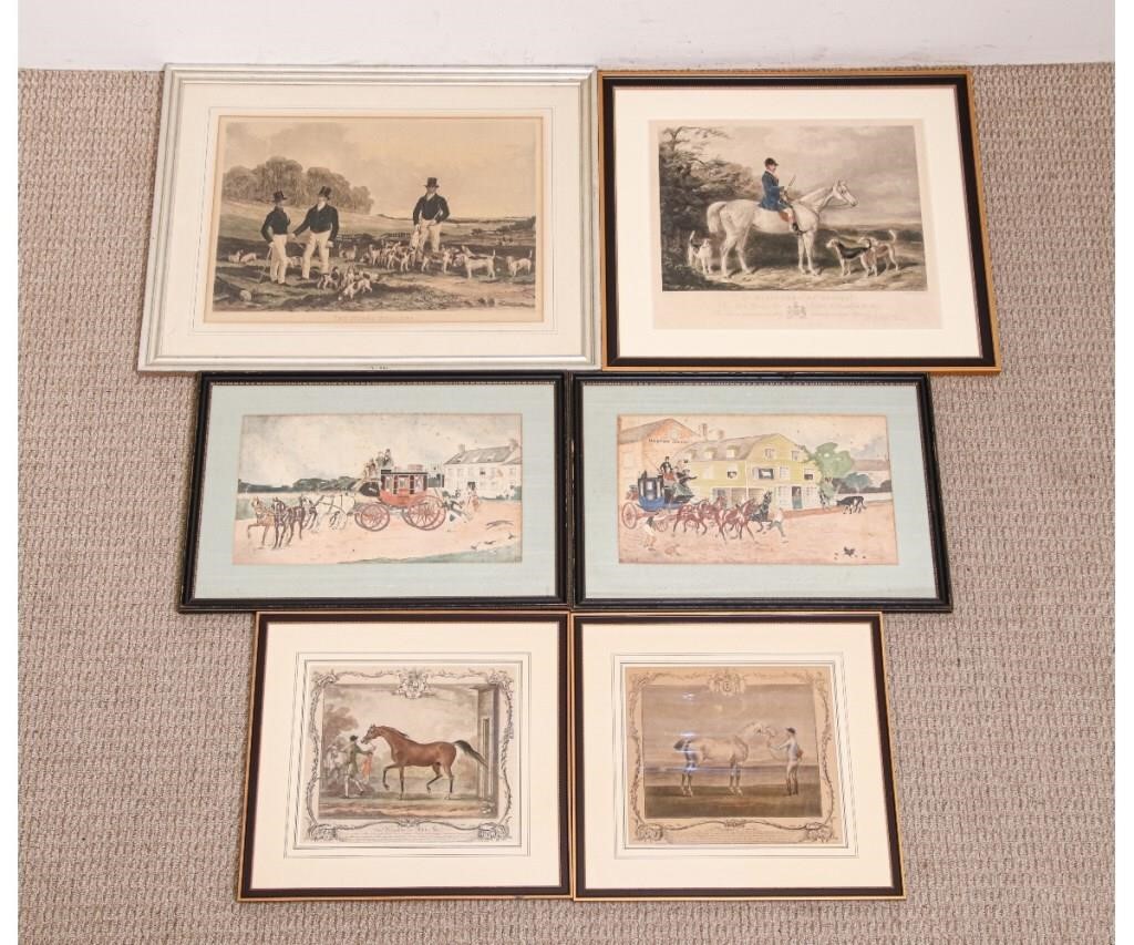 Appraisal: Six framed and matted sporting prints the largest titled The