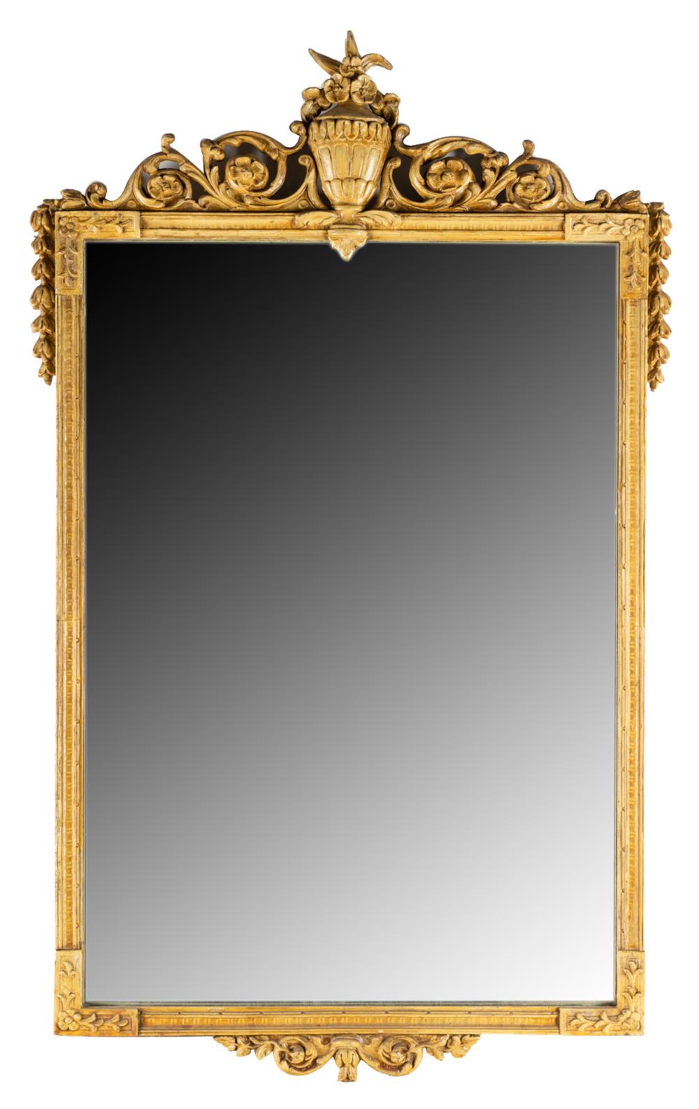 Appraisal: LOUIS XVI STYLE WALL MIRRORpainted wood Condition with areas of