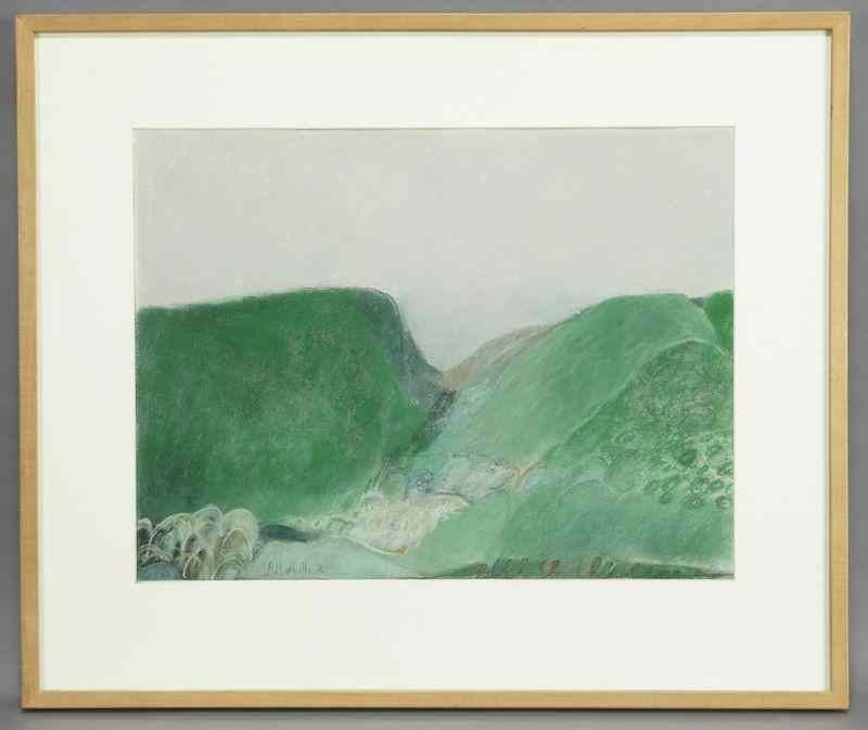 Appraisal: Joy Laville ''Green Hills'' pastel on paper Paper ''H x