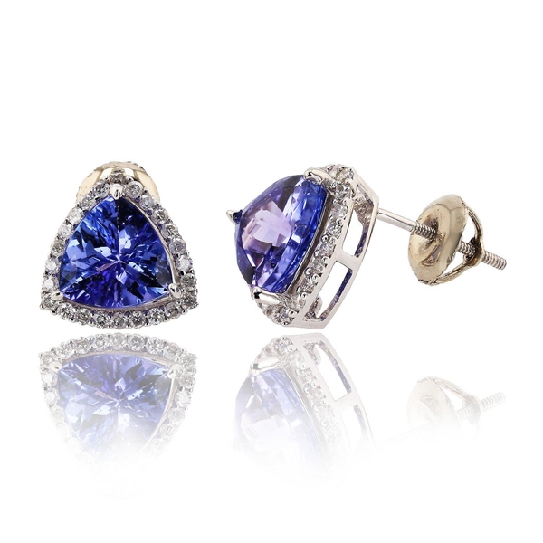 Appraisal: ctw tanzanite and round diamonds K white gold earrings weight