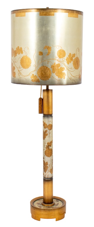 Appraisal: HOLLYWOOD REGENCY SILVERED GILT FLOOR LAMP S Hollywood Regency silvered