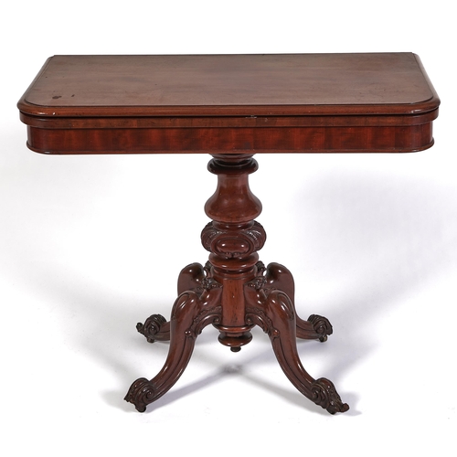 Appraisal: A Victorian mahogany tea table the baluster pillar with carved