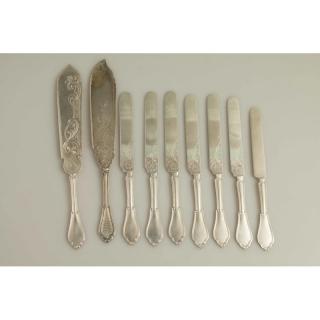 Appraisal: Silver Flatware Cake Slices Gothic Pattern Lot comprising two decorative