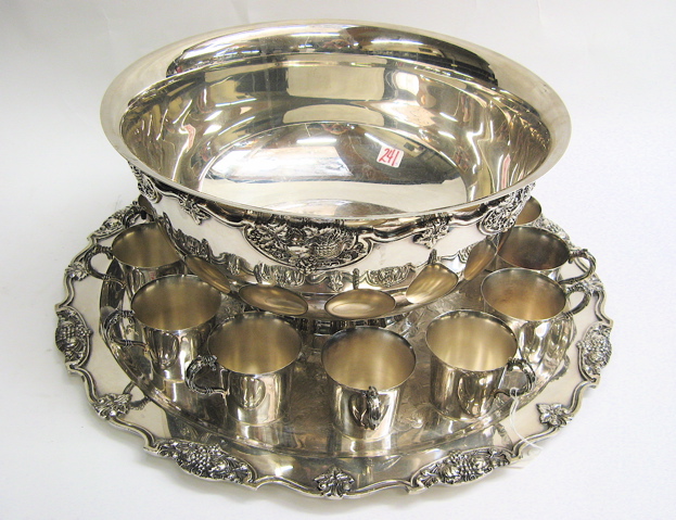 Appraisal: WALLACE SILVER PLATED PUNCH SET pieces in the Harvest pattern