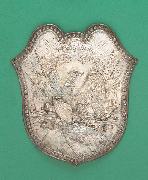 Appraisal: A New York militia cap plate by Charles James Joullaincirca