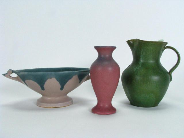 Appraisal: Three items vintage American art pottery including AR Cole ''