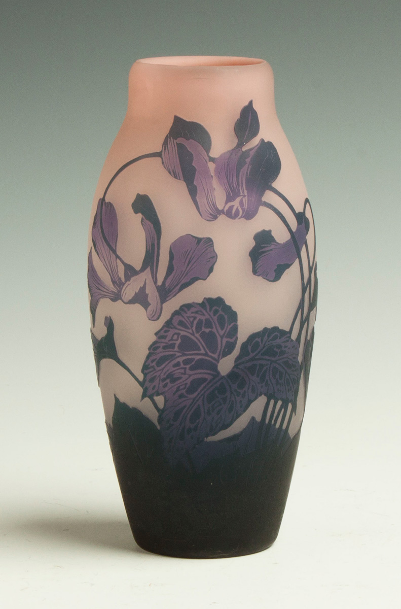 Appraisal: Arsall Cameo Vase with Flowers Early th cent Sgn Arsall