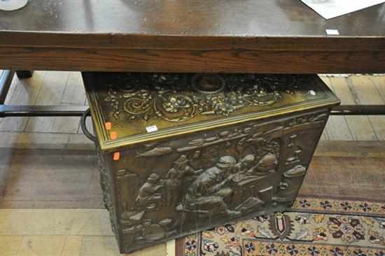 Appraisal: A VICTORIAN PRESSED COPPER BOUND COAL BUCKET