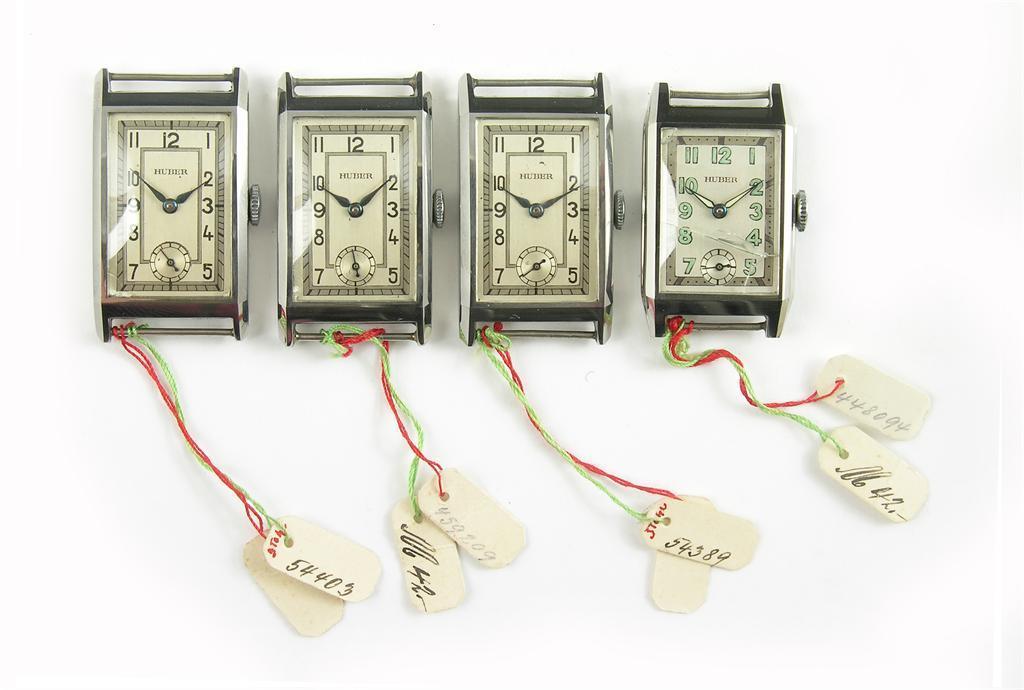 Appraisal: Four unused old stock rectangular wrist watches