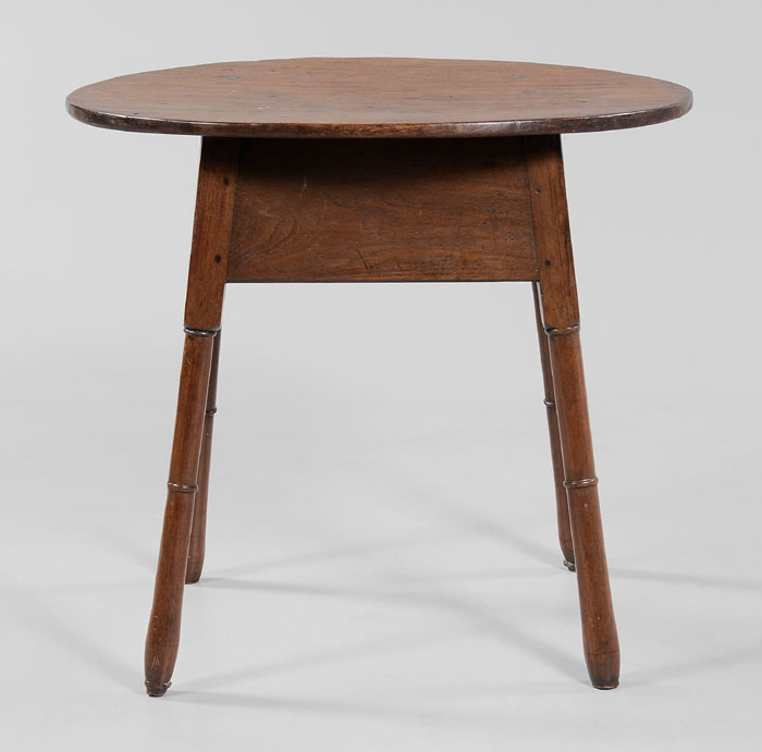 Appraisal: Walnut Oval Tavern Table probably Pennsylvania th century chamfered oval