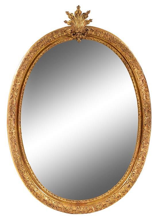 Appraisal: A French Giltwood Mirror Height x width inches A French