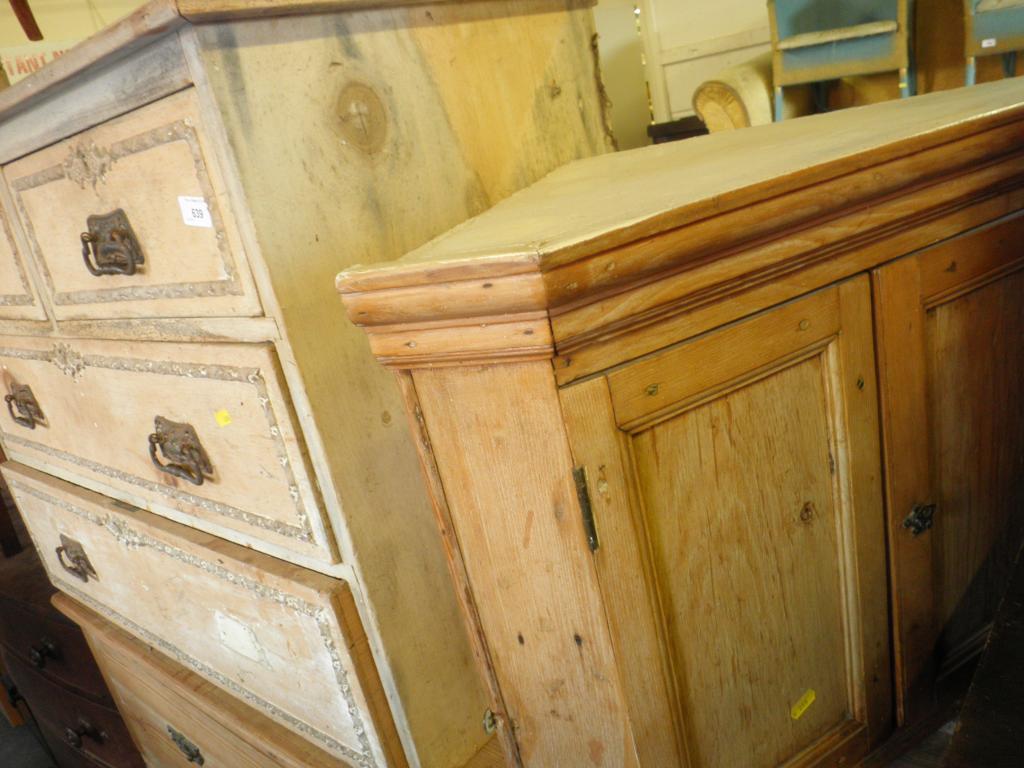 Appraisal: A stripped pine chest of two short and two long