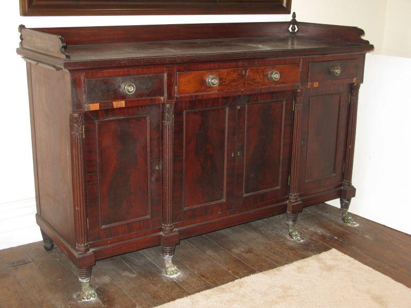 Appraisal: Neoclassical Sideboard Baltimore MD ca mahogany mahogany veneers white pine