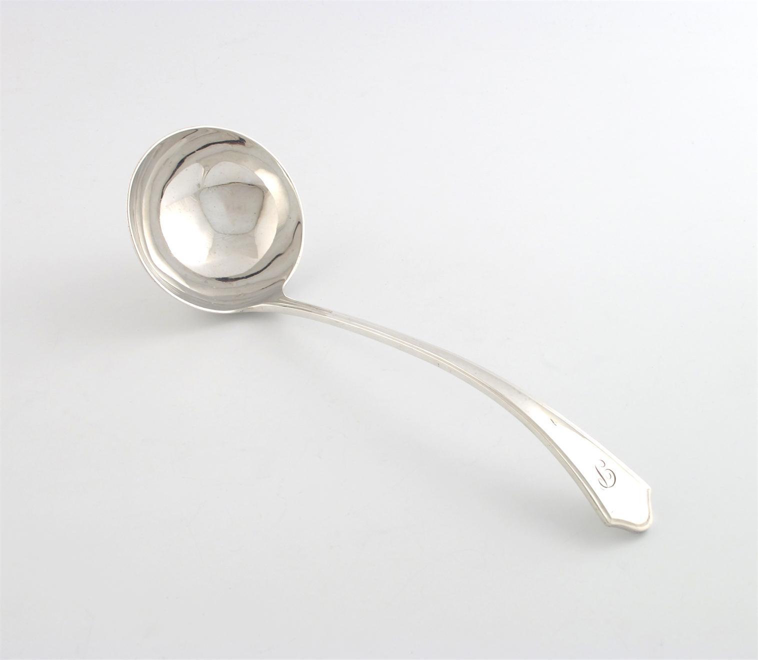 Appraisal: A silver soup ladle