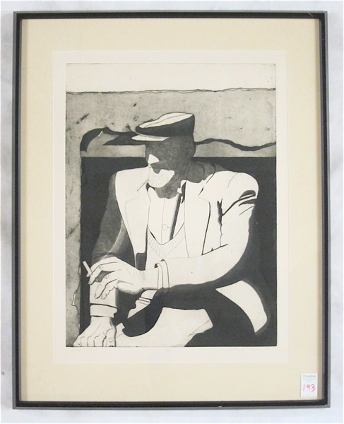 Appraisal: PORTRAIT OF A SMOKING MAN ETCHING ON PAPER titled Impressions