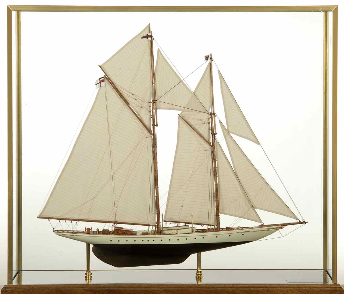 Appraisal: CASED MODEL OF THE SCHOONER METEOR IVRigged with a full