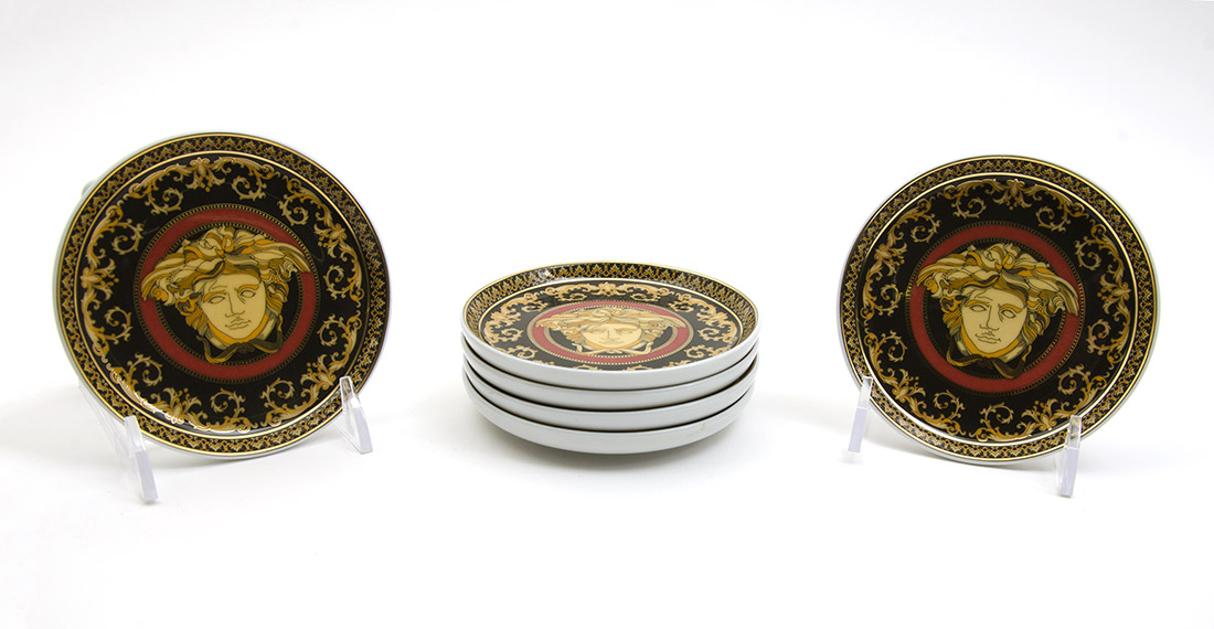 Appraisal: ROSENTHAL VERSACE MEDUSA RED COASTERS coasters total in the Versace