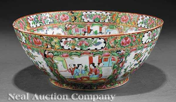 Appraisal: A Chinese Export Famille Rose Porcelain Punch Bowl th c