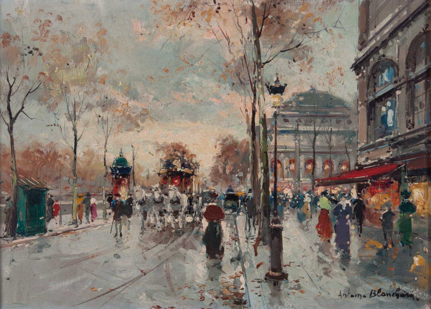 Appraisal: a Antoine Blanchard Gran Meginerie oil on canvas French -