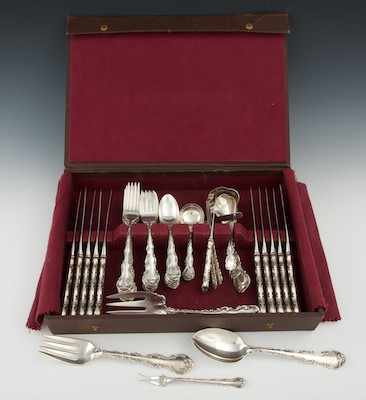 Appraisal: Sterling Silver Service for Ten in Strasbourg Pattern by Gorham